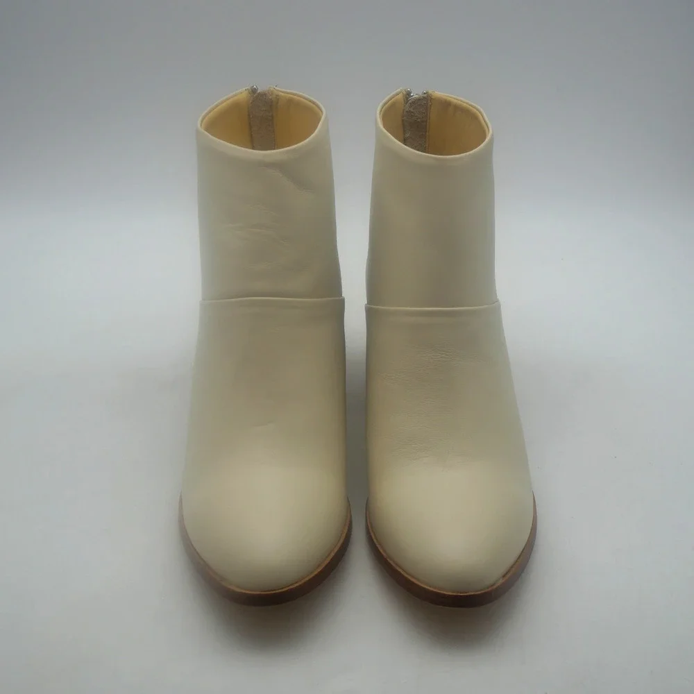 NEW Nisolo Women's 9 Dari Leather Ankle Boots Bootie Bone Cream No Box